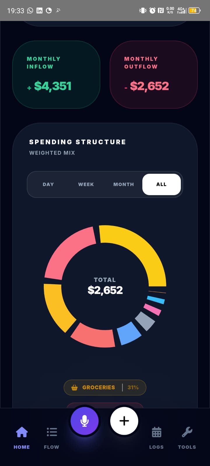 Vylor AI expense tracking via voice input
